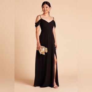 Birdy Grey Black Cold-Shoulder Maxi Dress